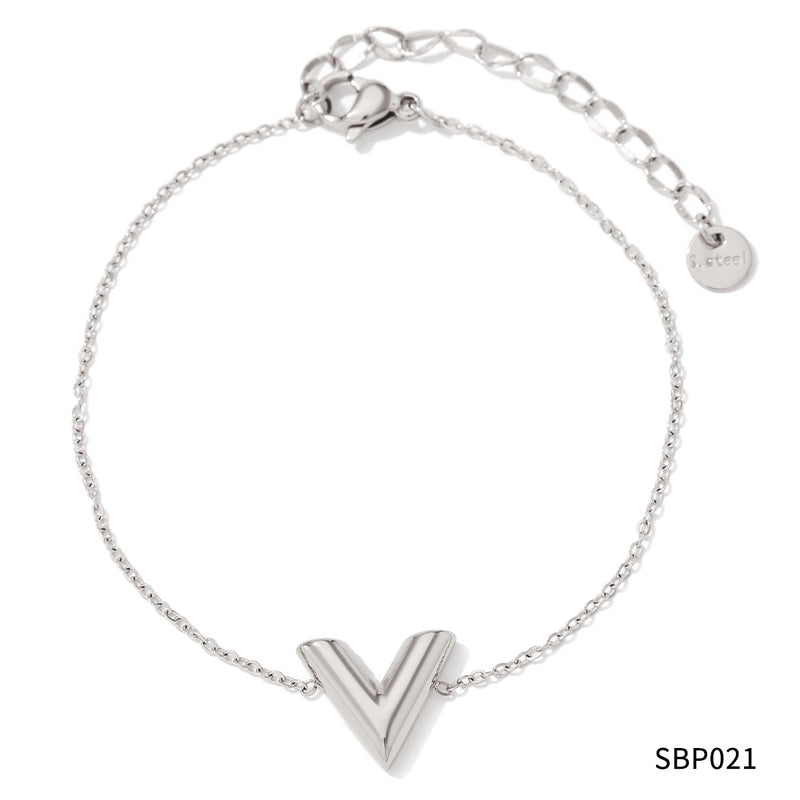 Minimalist Letter Stainless Steel Titanium Steel Bracelets Earrings Necklace