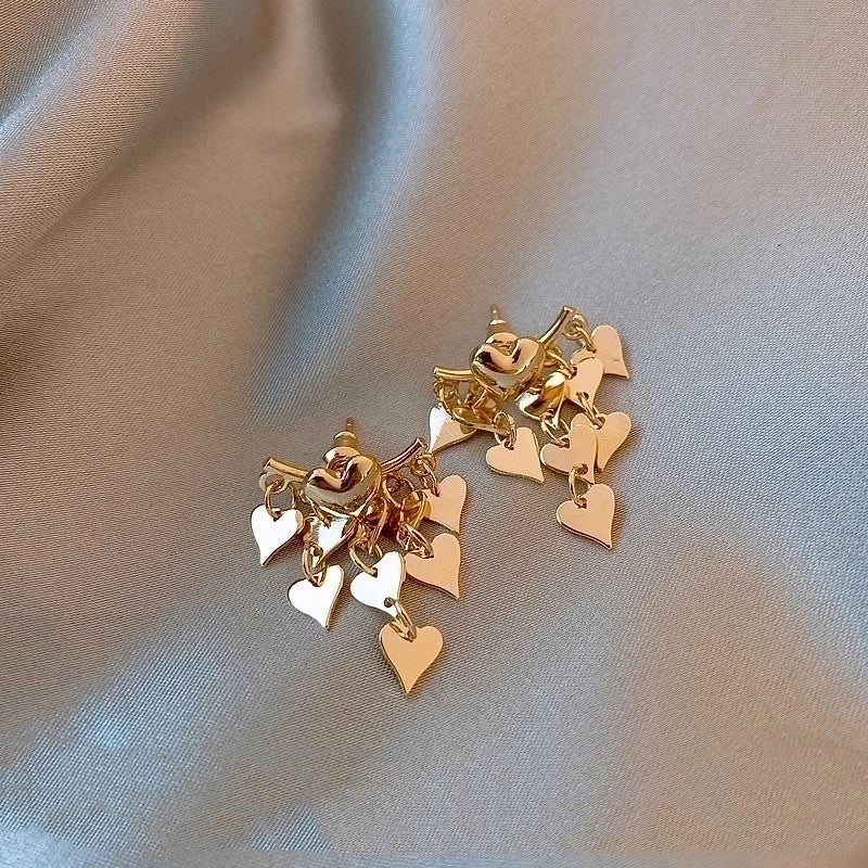 Sweet Square Heart Shape Bow Knot Imitation Pearl Alloy Rhinestone Inlay Opal Women\'s Earrings 1 Pair