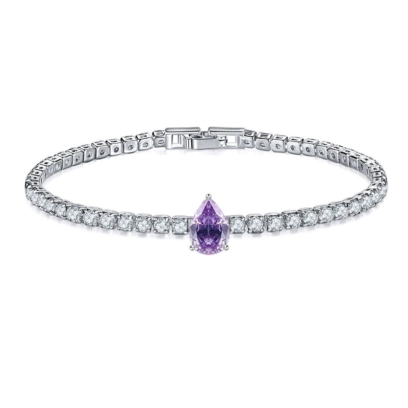 Retro Water Droplets Copper Inlay Zircon Bracelets 1 Piece