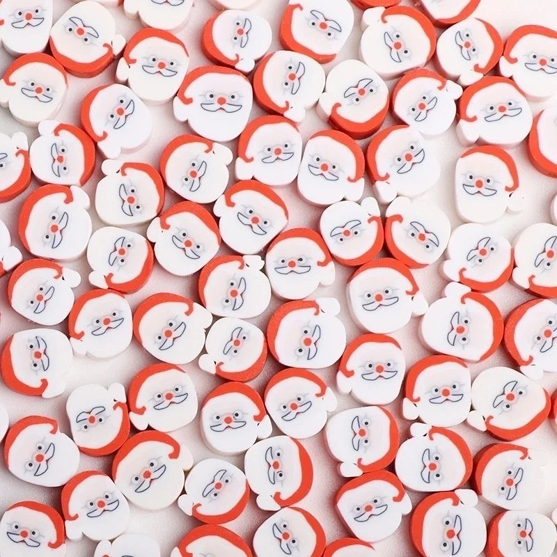 300 Pieces Soft Clay Santa Claus Jewelry Accessories Beads