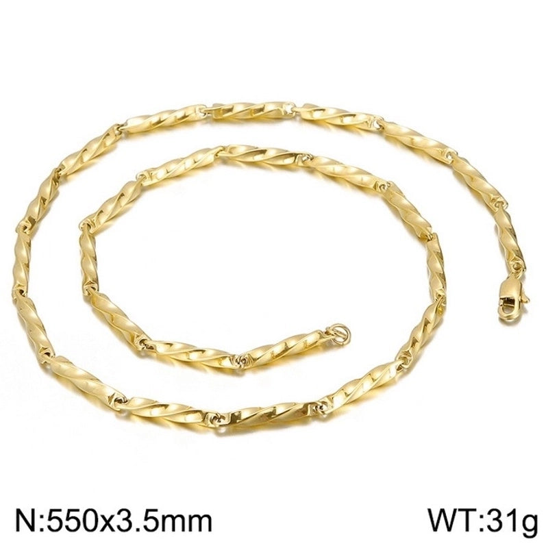 Minimalist Solid Color Stainless Steel 18K Gold Plated Plating Bracelets Necklace