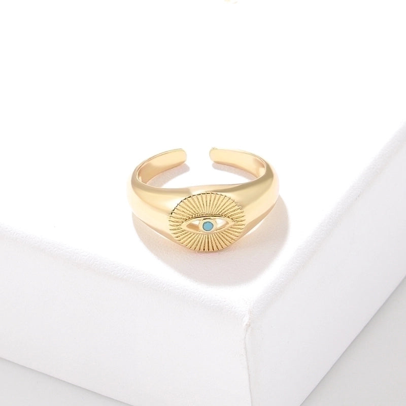 Fashion Devil's Eye Copper Zircon Rings In Bulk