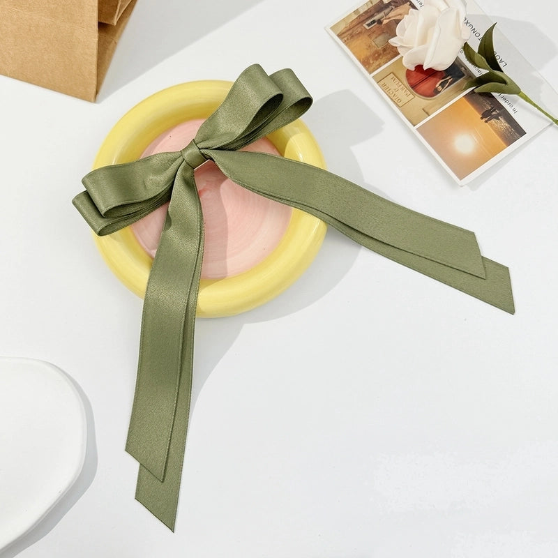 Korean Style Double-layer Bow Ribbon Hairclip Women's Ballet Girl Side Clip Back Head Top Simple Hair Accessories