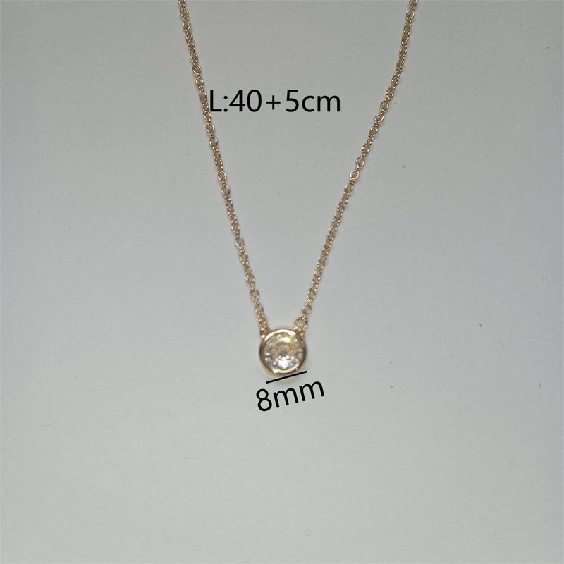 Minimalist Heart Shape Glass Copper 18K Gold Plated Plating Necklace