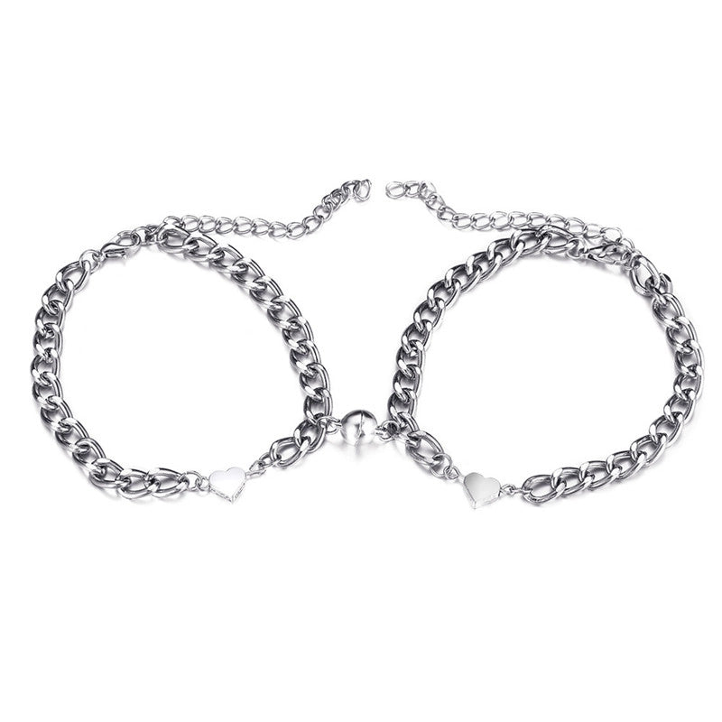 Fashion Heart Shape Flower Alloy Titanium Steel Plating Artificial Pearls Rhinestones Women'S Bracelets