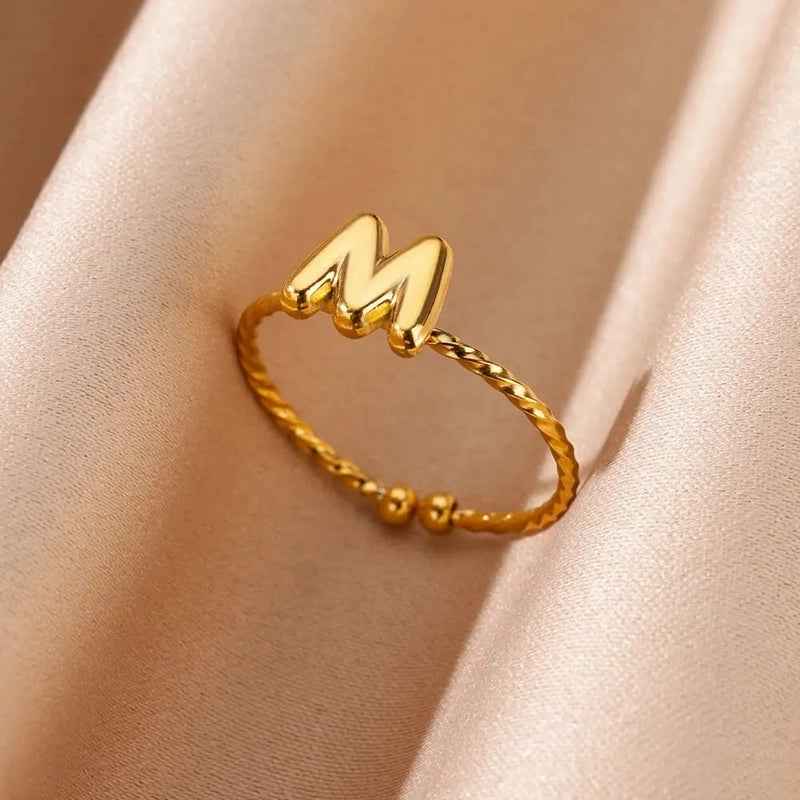 Casual Minimalist Letter 304 Stainless Steel 18K Gold Plated Open Rings