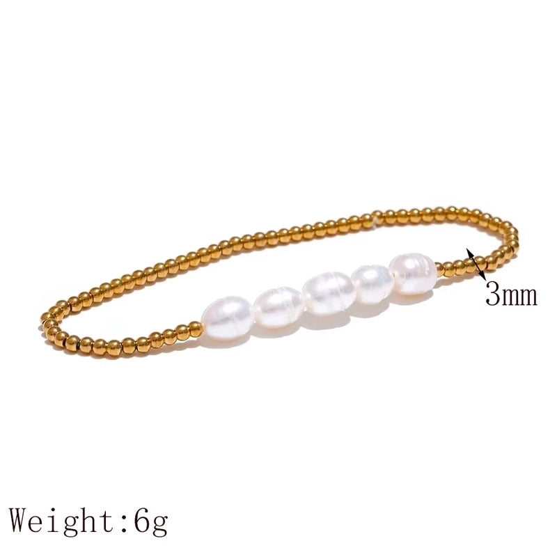 Vacation Beach Sweet Solid Color 304 Stainless Steel 18K Gold Plated Bracelets In Bulk