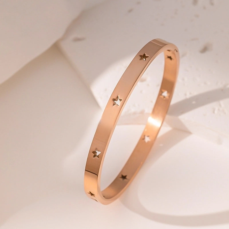 Minimalist Pentagram 304 Stainless Steel Bangle In Bulk