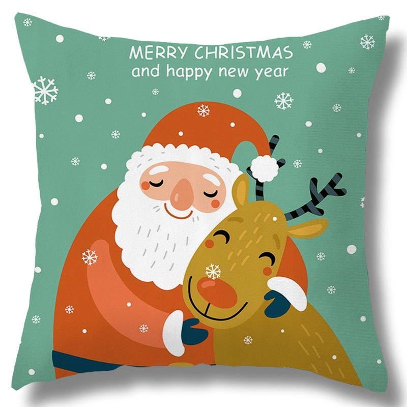 New Lights Christmas Luminous Pillow LED Lights Pillow Festive Wreath Short Plush Pillowcase