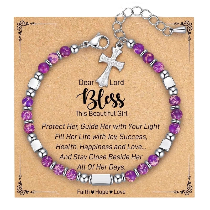 Minimalist Classic Style Round 304 Stainless Steel Natural Stone Bracelets In Bulk