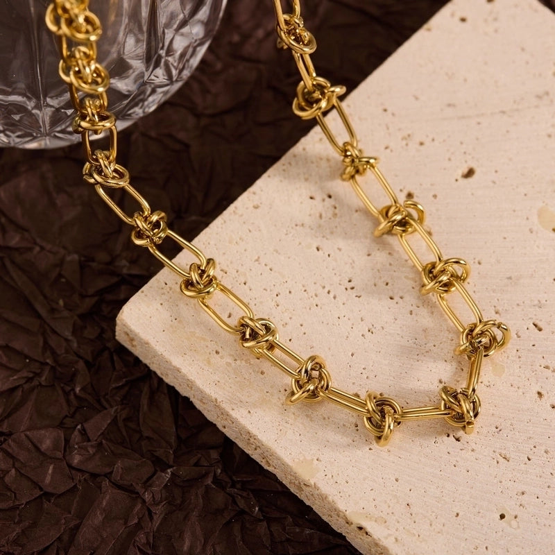 Titanium Steel Copper Leaf Heart Shape Pendant Necklace