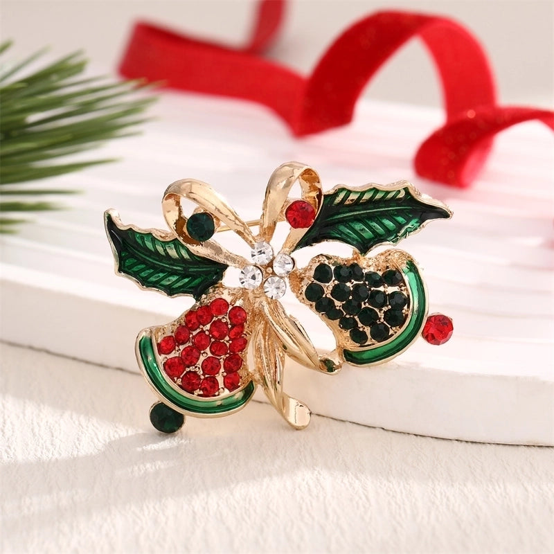 Cute Christmas Pin Bell Alloy Enamel Women's Brooches