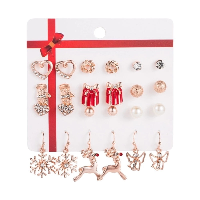 1 Set Cute Candy Bow Knot Snowflake Plating Alloy Earrings