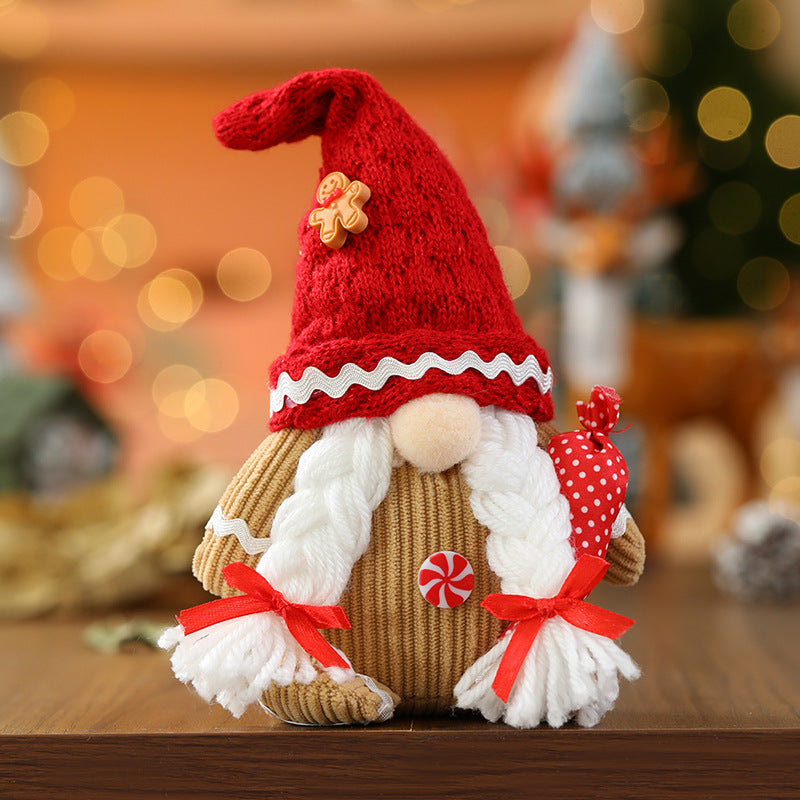 Christmas Faceless Old Man Figurine Cartoon Faceless Doll Figurine Gnome Hanging Window Display Decoration