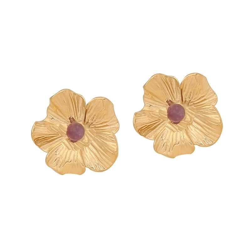 1 Pair Elegant Minimalist Sunflower Flower Plating 304 Stainless Steel 18K Gold Plated Ear Studs