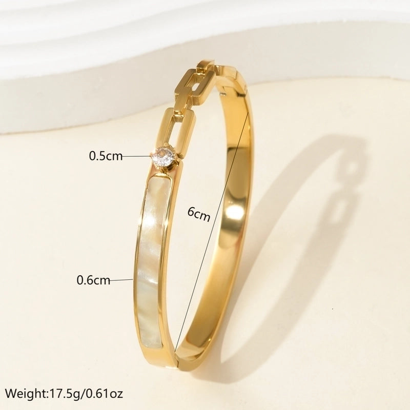 Luxurious French Style Life Tree 304 Stainless Steel 14K Gold Plated Rhinestones Bangle In Bulk