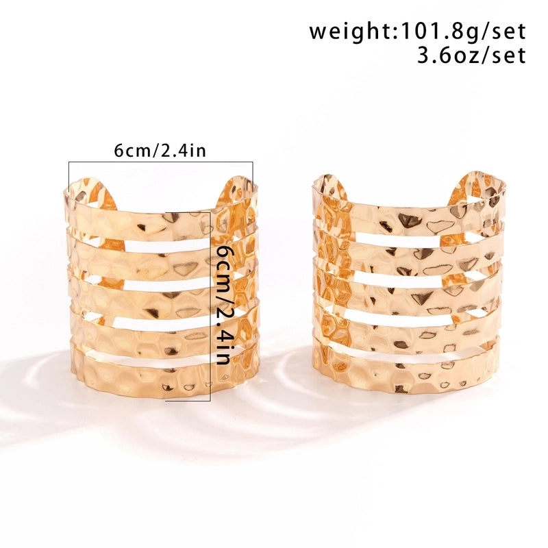 IG Style Geometric Iron White Gold Plated Gold Plated Bangle