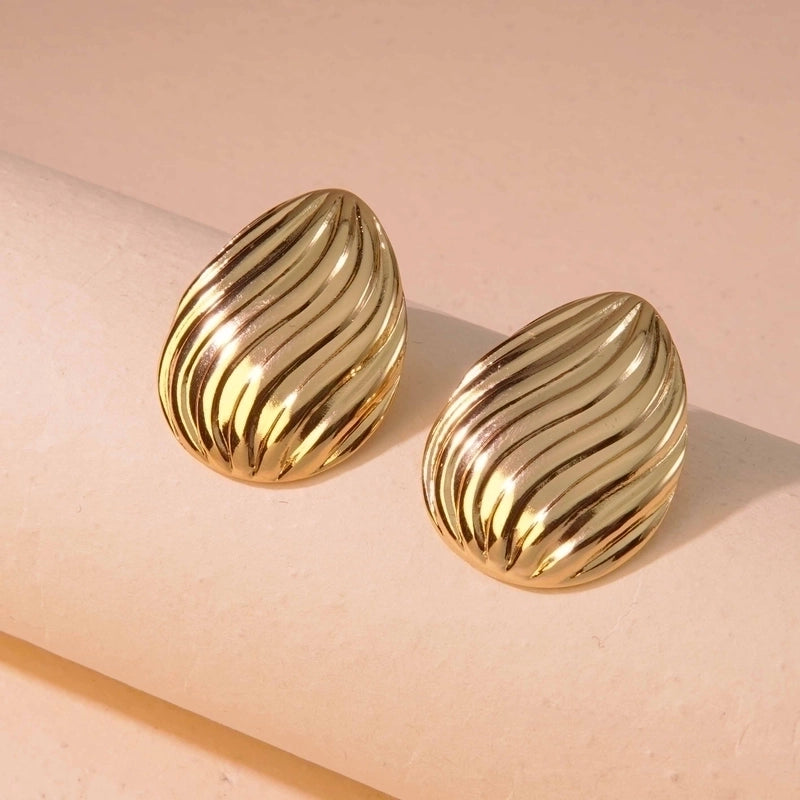 1 Pair Minimalist Commute Geometric 304 Stainless Steel Imitation Gold Ear Studs