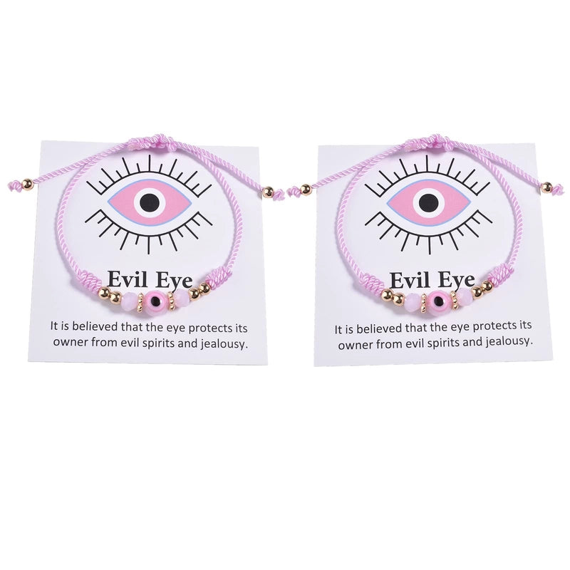 Evil Eye Bracelet Evil Eye Girl Gift Crystal Beads Woven Bracelet Red Devil Eye Bracelet