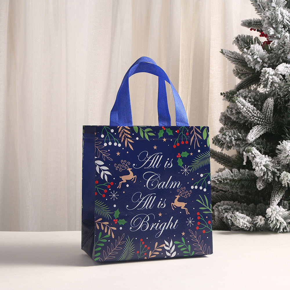 Christmas Non-woven Bag Gift Tote Bag Takeaway Tote Bag Gift Packaging Bag Christmas Gift Bag