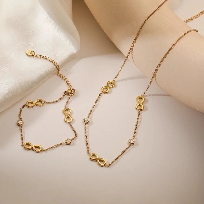Minimalist Infinity 304 Stainless Steel Bracelets Necklace