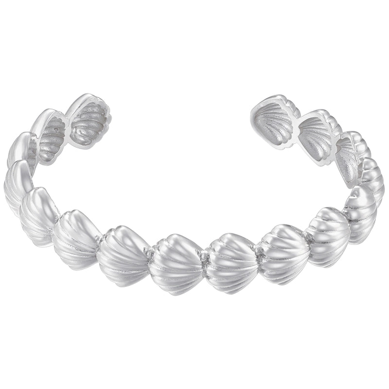 2 Pieces Copper 18K Gold Plated Shell Copper Bracelets