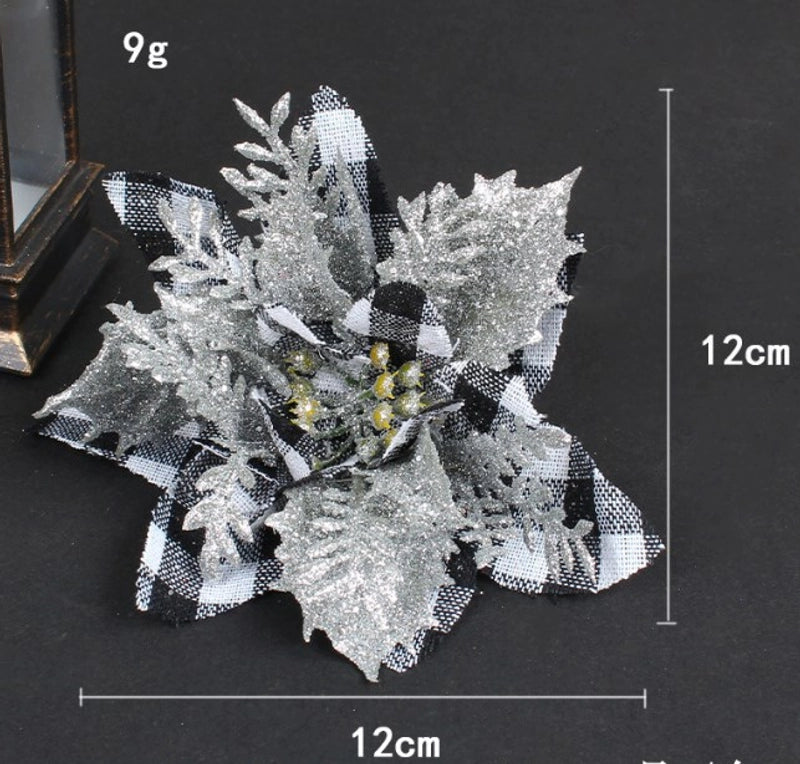 Christmas Pastoral Plaid Flower Party Decorative Props