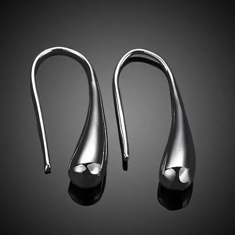 1 Pair Basic Streetwear Cool Style U Shape Water Droplets Plating Copper Earrings