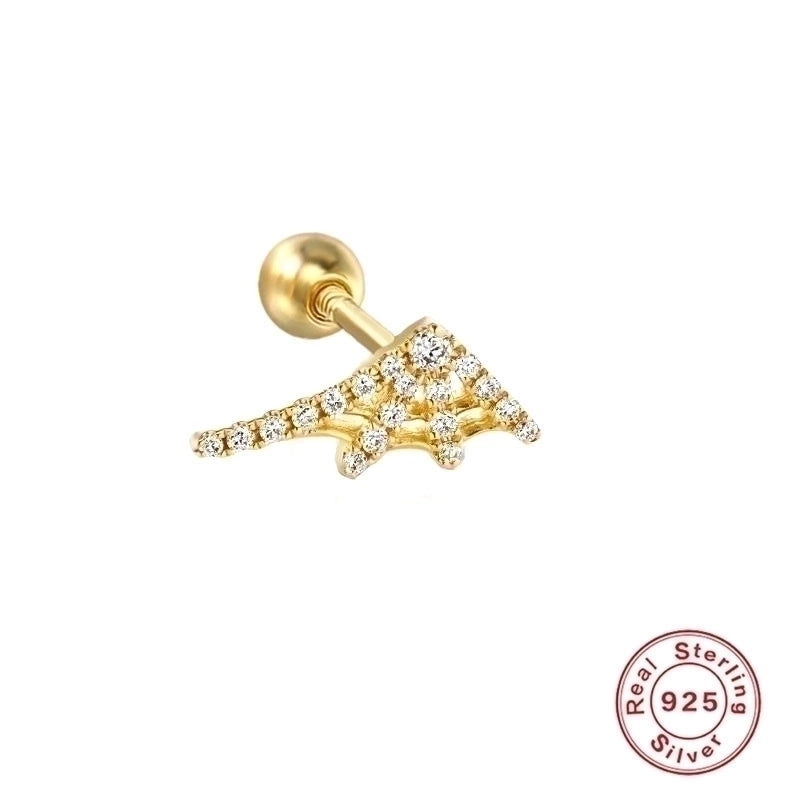 1 Piece Ear Cartilage Rings & Studs Fashion Flower 925 Sterling Silver Plating Inlay Zircon