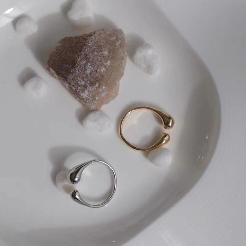 Minimalist Solid Color Alloy Plating 18K Gold Plated Women's Open Rings