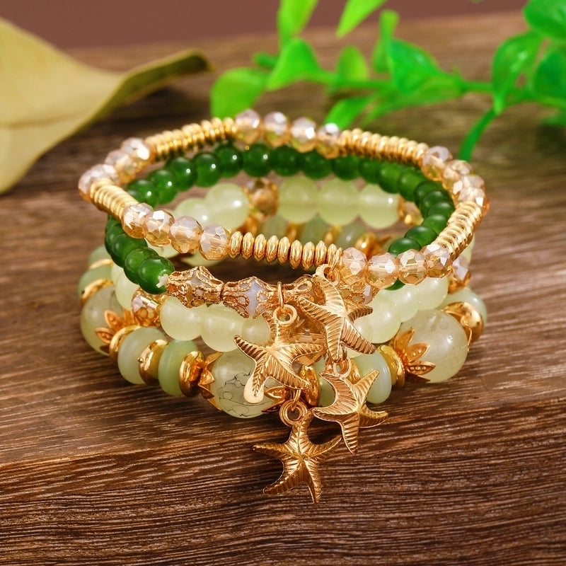 Artificial Crystal Beaded Starfish Bracelets