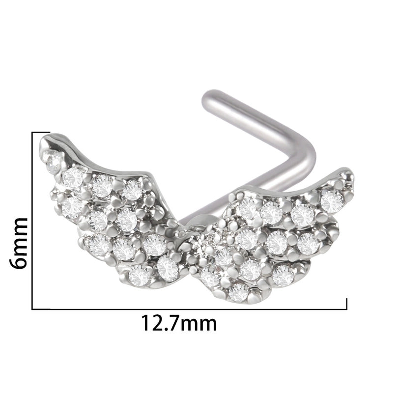2 Pieces Nose Rings & Studs Streetwear Moon Heart Shape Butterfly 304 Stainless Steel Copper Zircon Inlay Zircon
