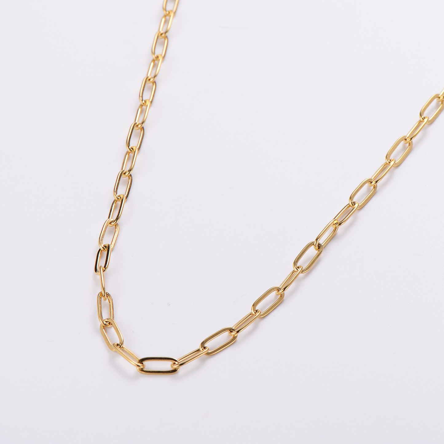 Minimalist Paperclip U-Shape Stainless Steel Electroplating Necklaces