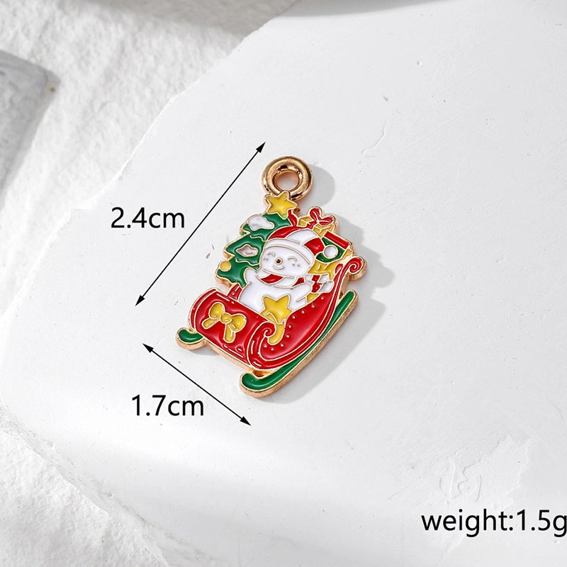 10 PCS/Package Alloy Santa Claus Pendant Jewelry Accessories