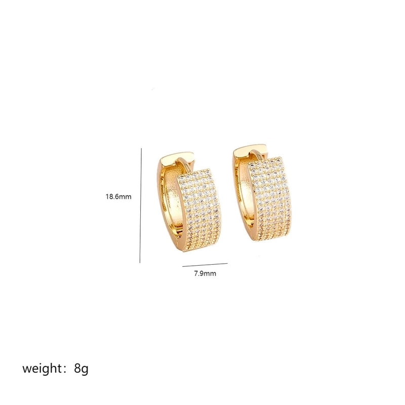 1 Pair Elegant Lady Circle Plating Inlay Copper Zircon 18k Gold Plated Earrings