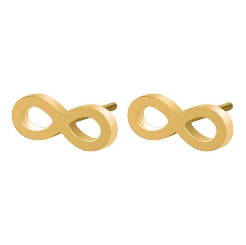 1 Pair Fashion Infinity 304 Stainless Steel 18K Gold Plated Ear Studs