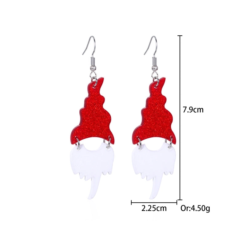 1 Pair IG Style Cute Santa Claus Gingerbread Wreath Enamel Inlay Zinc Alloy Pearl Drop Earrings