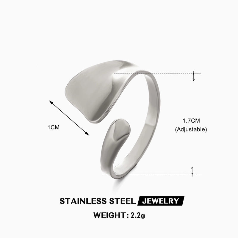 Minimalist IG Style Geometric 304 Stainless Steel 18K Gold Plated Open Rings