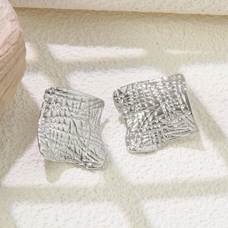 1 Pair Minimalist Classic Style Streetwear Irregular 304 Stainless Steel Imitation Gold Ear Studs