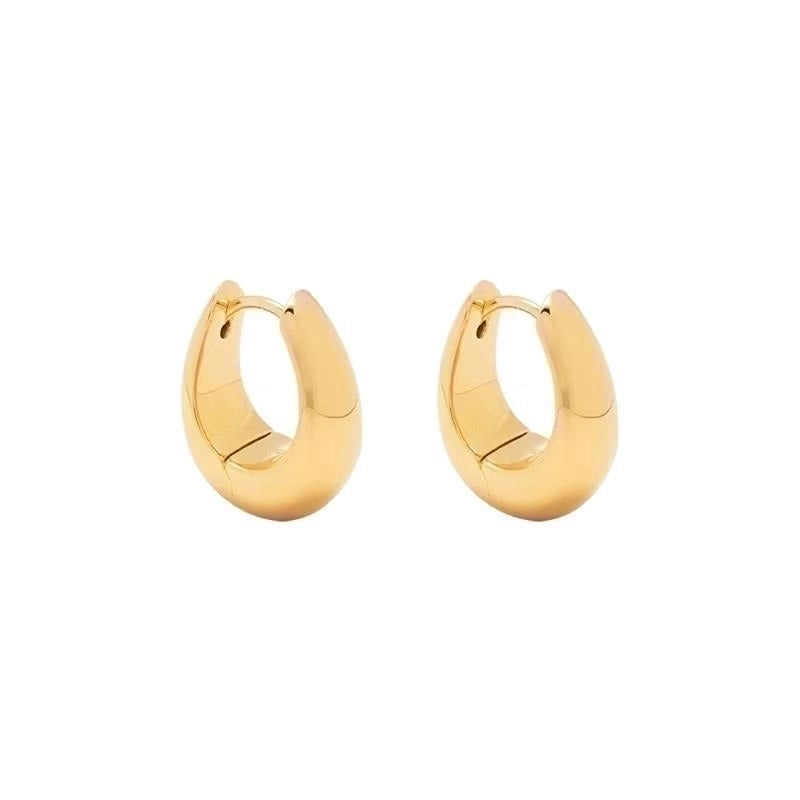 1 Pair Retro Solid Color Plating Brass Hoop Earrings