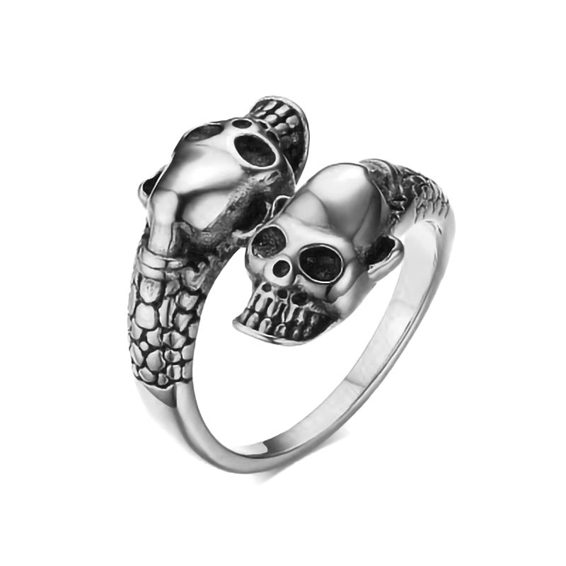 Retro Skull Alloy Halloween Unisex Open Rings