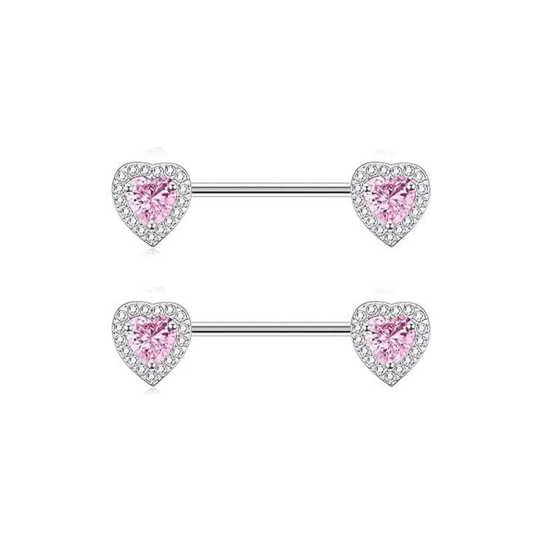 1 Pair Nipple Rings & Studs Minimalist Geometric Heart Shape 304 Stainless Steel Copper Plating Nipple Rings & Studs
