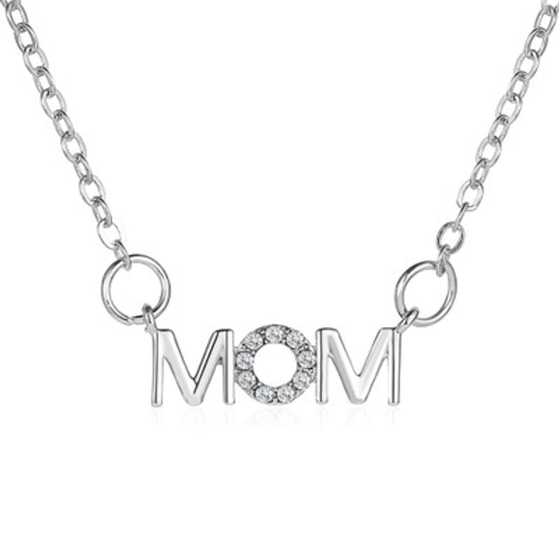 Necklace Simple English Alphabet Necklace Mother Pendant Clavicle Chain Mom Copper Necklace
