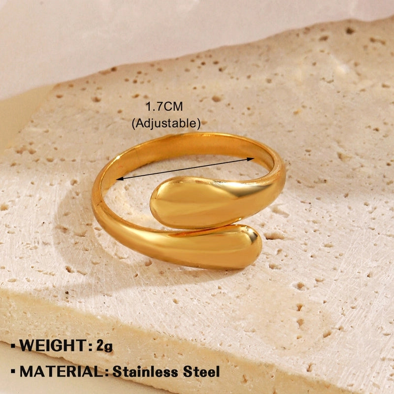 Minimalist Geometric 304 Stainless Steel Irregular Plating Open Rings