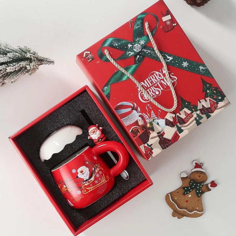 Christmas Cute Santa Claus Snowflake Ceramics Mug 1 Piece