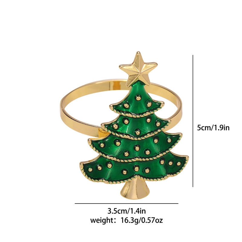 Christmas Casual Elegant Christmas Tree Alloy Napkin Rings 1 Piece