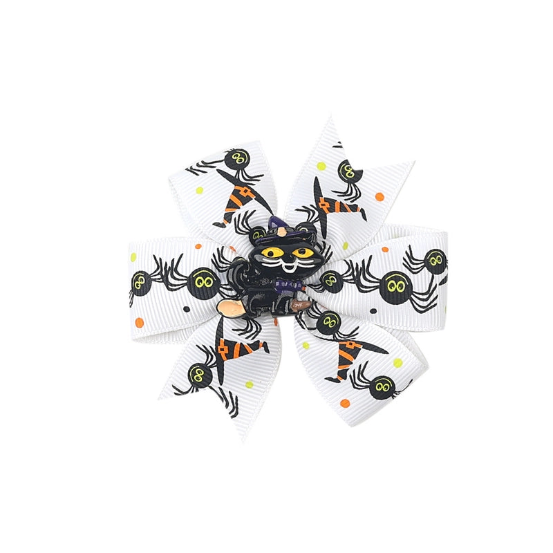 Halloween Funny Halloween Pattern Rib Ribbon Party Hairpin