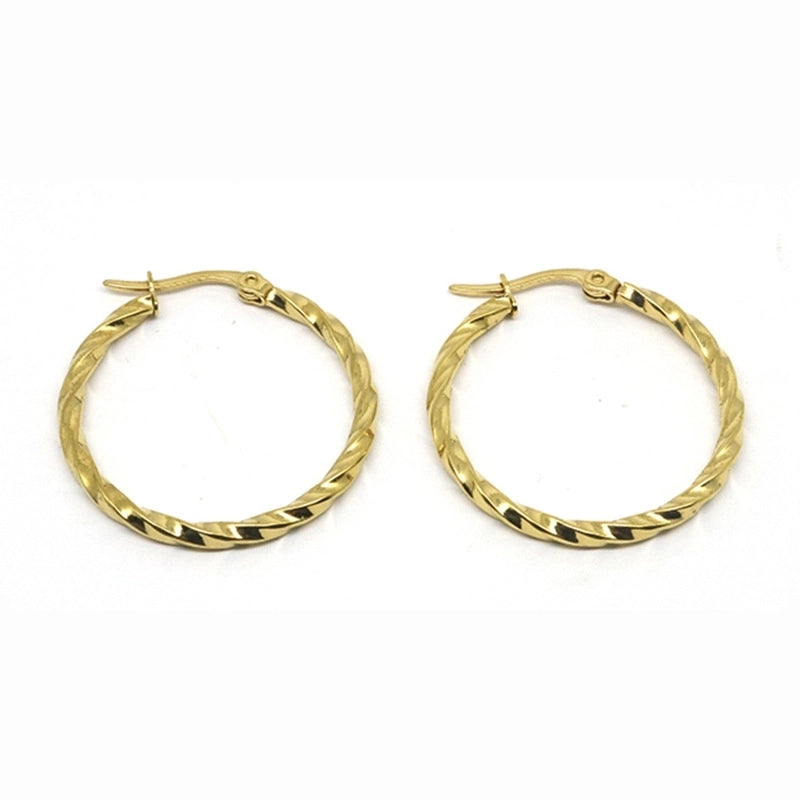 1 Pair Minimalist Commute Geometric Polishing Plating Titanium Steel Earrings