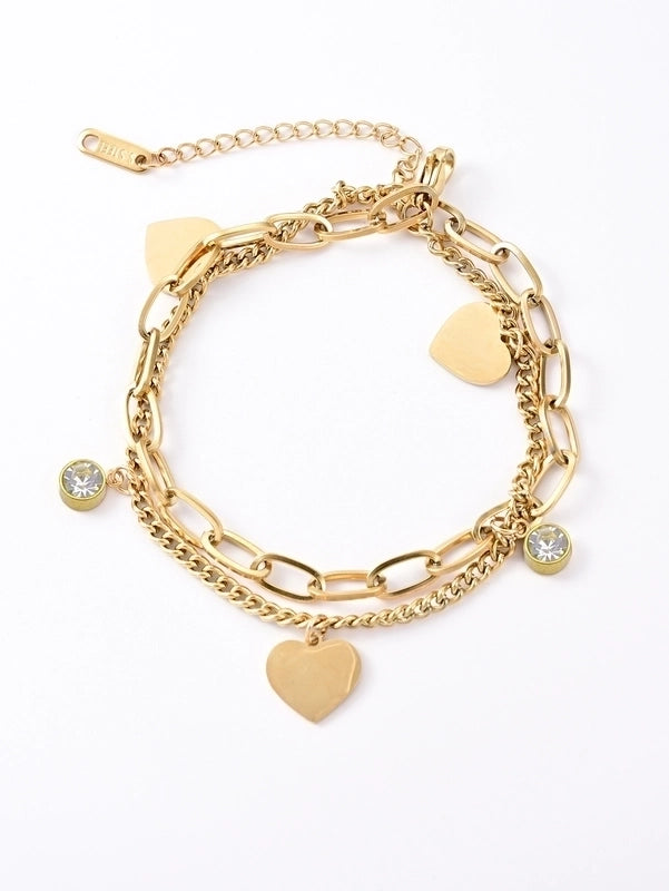 IG Style Classic Style Sunflower Heart Shape 304 Stainless Steel Bracelets In Bulk