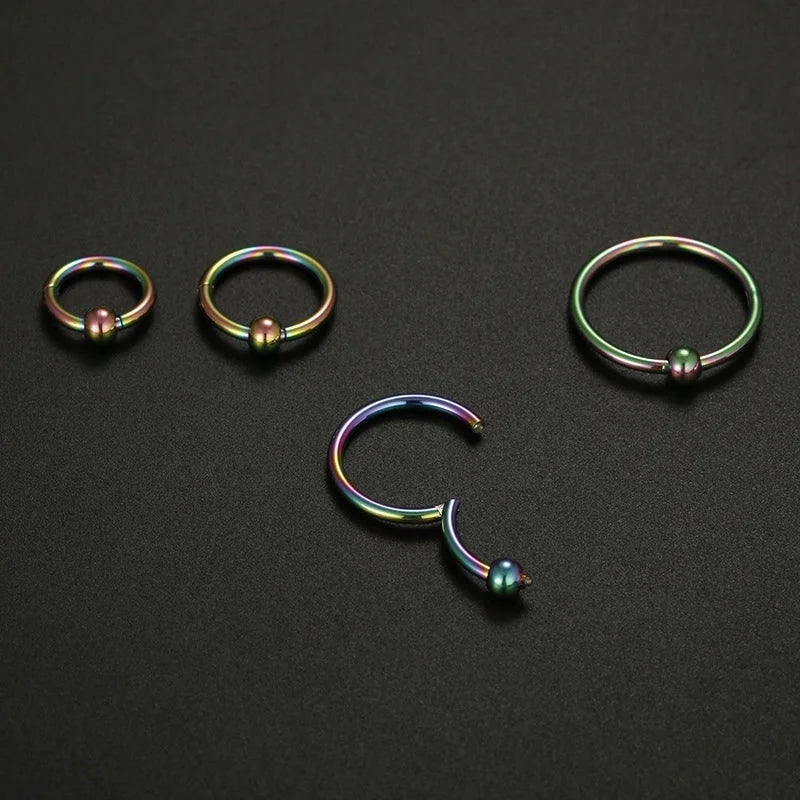 Vintage Style Rock Streetwear Geometric Stainless Steel Plating Nose Ring